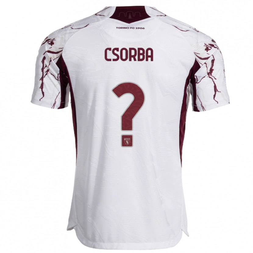 Danxen Barn Noel Csorba #0 Vit Vinröd Bortatröja Matchtröjor 2025/26 Tröjor T-Tröja