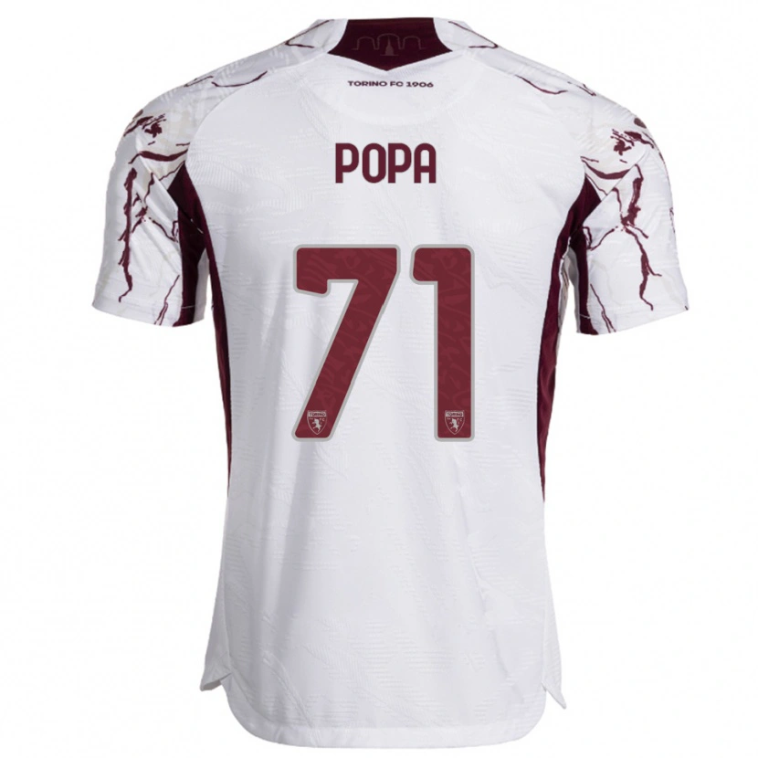 Danxen Barn Mihai Popa #71 Vit Vinröd Bortatröja Matchtröjor 2025/26 Tröjor T-Tröja