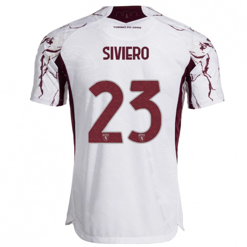 Danxen Barn Lapo Siviero #23 Vit Vinröd Bortatröja Matchtröjor 2025/26 Tröjor T-Tröja