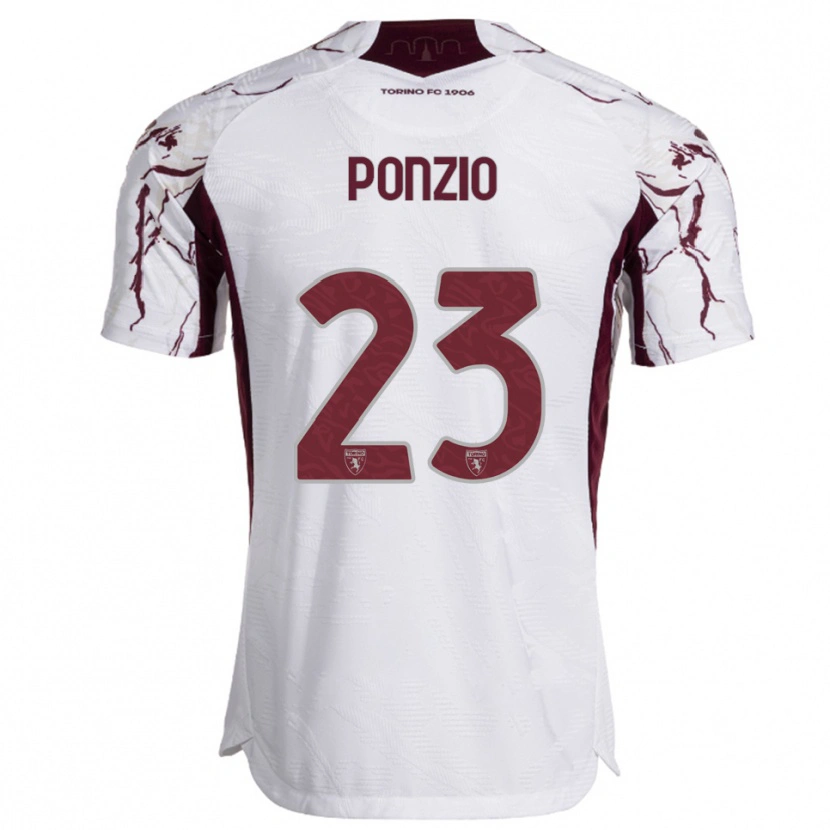 Danxen Barn Erika Ponzio #23 Vit Vinröd Bortatröja Matchtröjor 2025/26 Tröjor T-Tröja