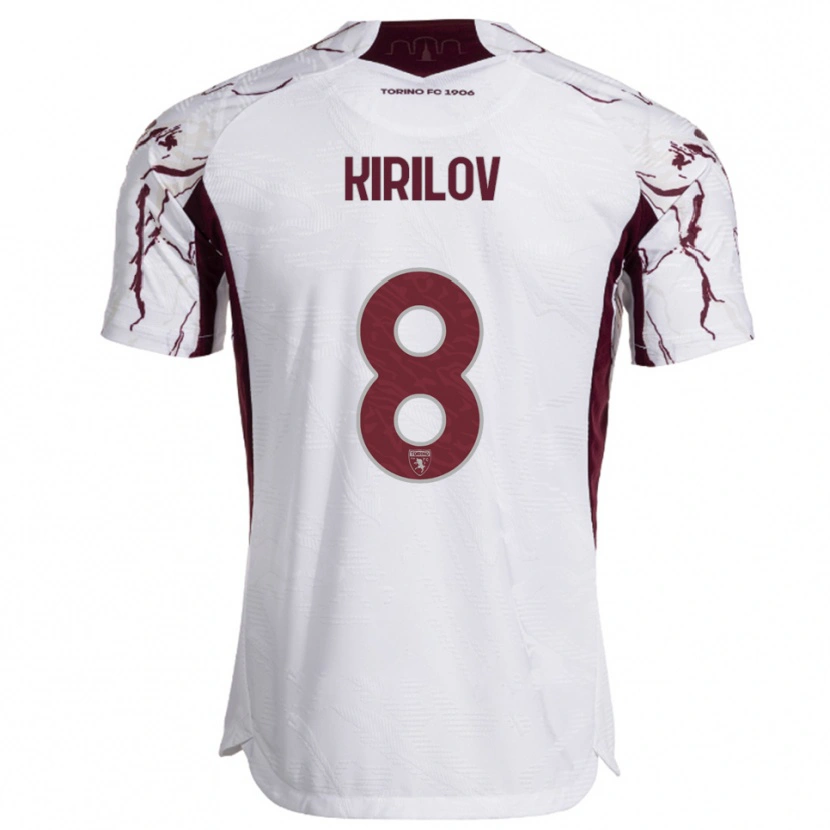 Danxen Barn Martin Kirilov #8 Vit Vinröd Bortatröja Matchtröjor 2025/26 Tröjor T-Tröja