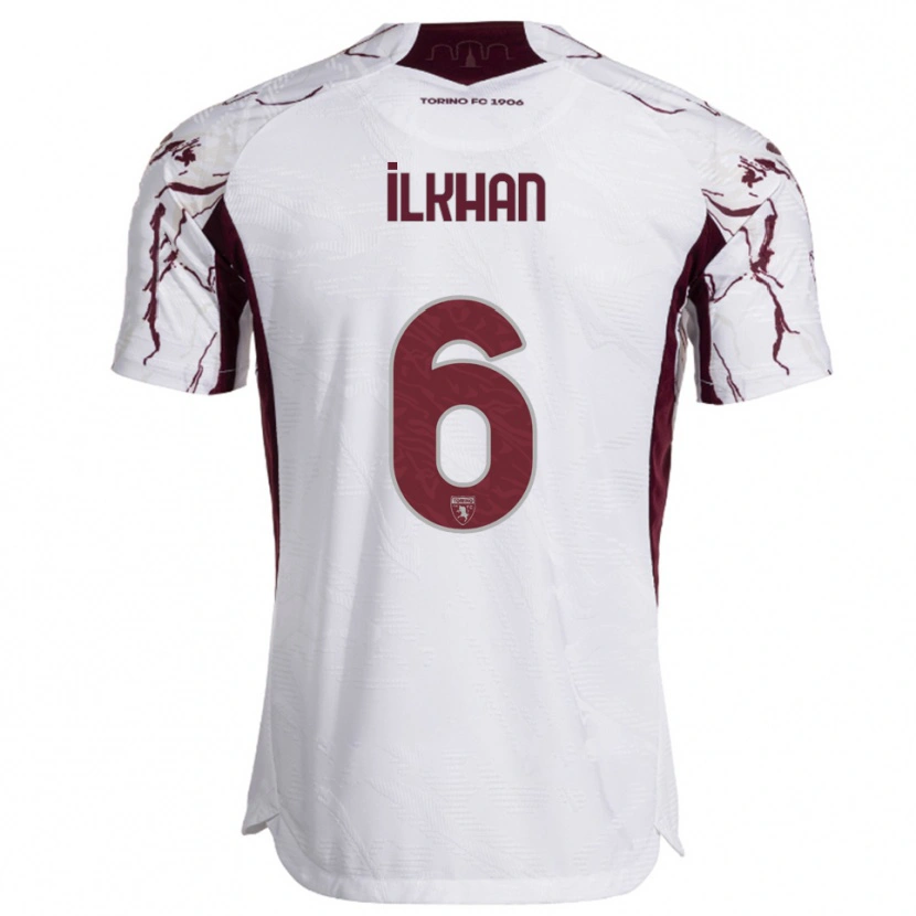 Danxen Barn Emirhan İlkhan #6 Vit Vinröd Bortatröja Matchtröjor 2025/26 Tröjor T-Tröja