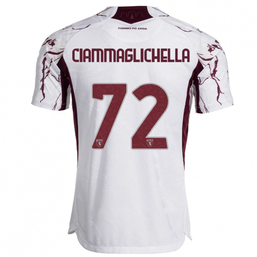 Danxen Barn Aaron Ciammaglichella #72 Vit Vinröd Bortatröja Matchtröjor 2025/26 Tröjor T-Tröja