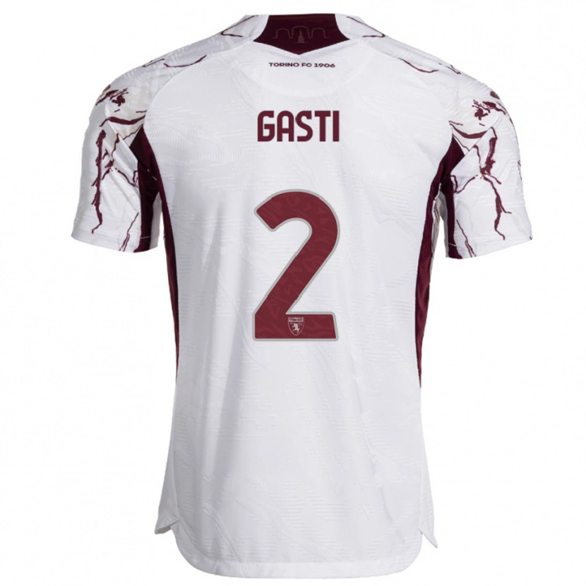 Danxen Barn Habtamu Gasti #2 Vit Vinröd Bortatröja Matchtröjor 2025/26 Tröjor T-Tröja