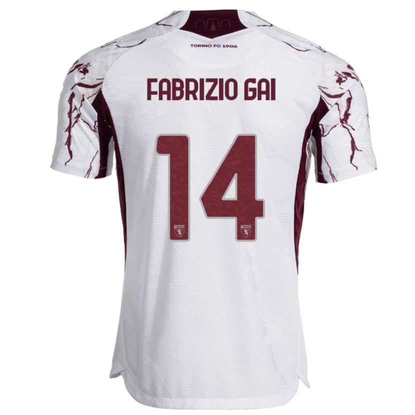 Danxen Barn Fabrizio Gai #14 Vit Vinröd Bortatröja Matchtröjor 2025/26 Tröjor T-Tröja