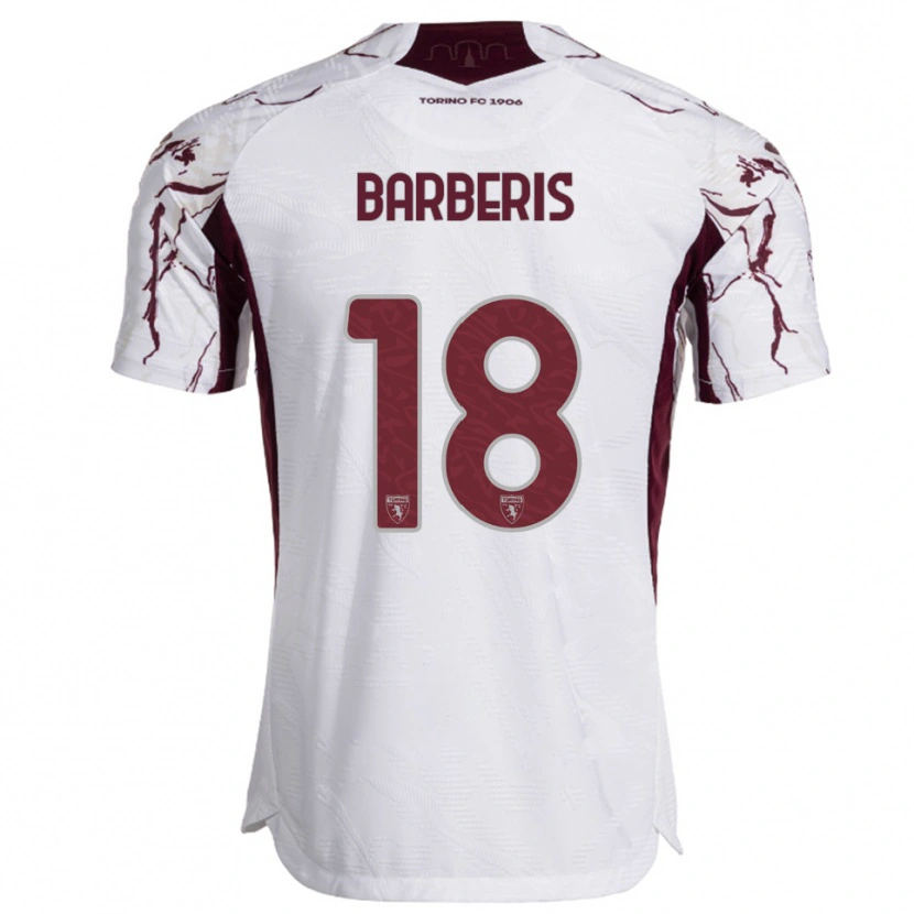 Danxen Barn Laura Barberis #18 Vit Vinröd Bortatröja Matchtröjor 2025/26 Tröjor T-Tröja
