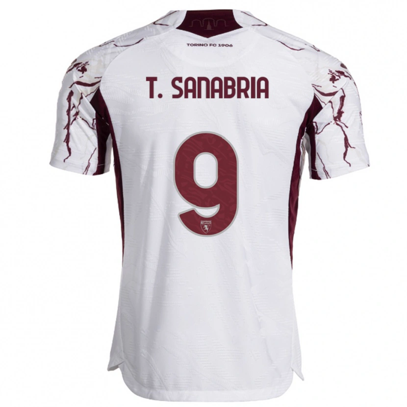 Danxen Barn Antonio Sanabria #9 Vit Vinröd Bortatröja Matchtröjor 2025/26 Tröjor T-Tröja