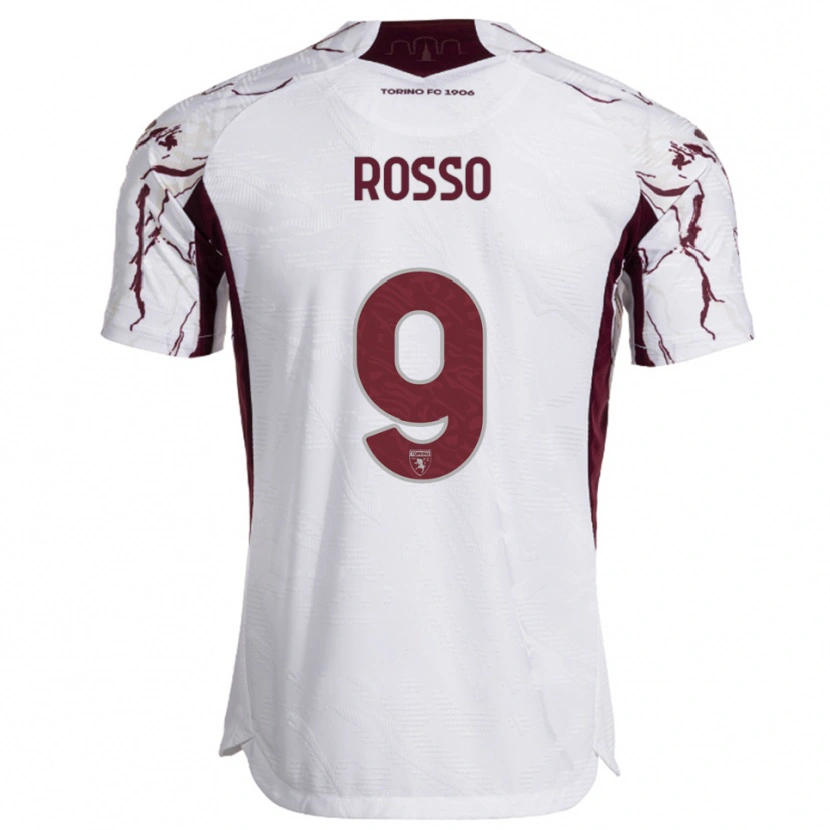 Danxen Barn Eleonora Rosso #9 Vit Vinröd Bortatröja Matchtröjor 2025/26 Tröjor T-Tröja