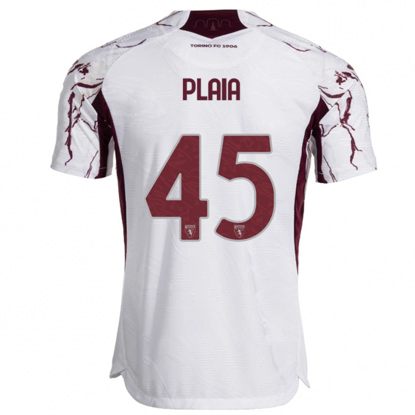 Danxen Barn Francesco Plaia #45 Vit Vinröd Bortatröja Matchtröjor 2025/26 Tröjor T-Tröja