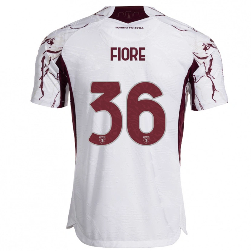 Danxen Barn Jean Fiore #36 Vit Vinröd Bortatröja Matchtröjor 2025/26 Tröjor T-Tröja