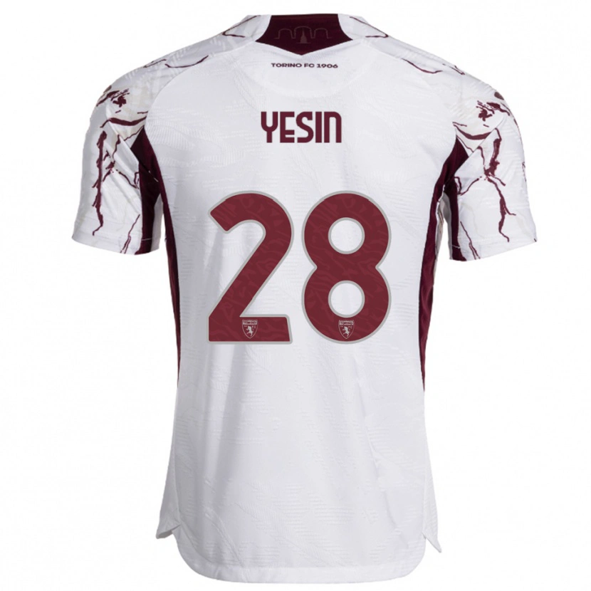 Danxen Barn Demyan Yesin #28 Vit Vinröd Bortatröja Matchtröjor 2025/26 Tröjor T-Tröja