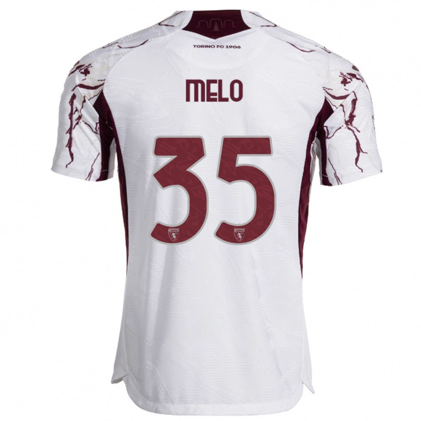 Danxen Barn Rafael Melo #35 Vit Vinröd Bortatröja Matchtröjor 2025/26 Tröjor T-Tröja