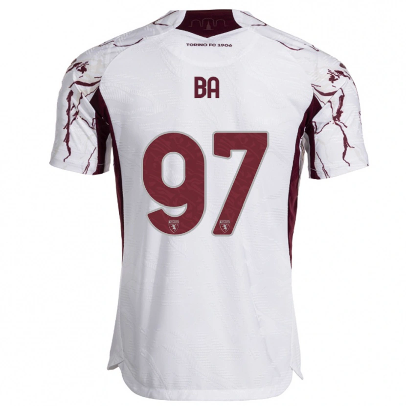 Danxen Barn El-Hadji Ba #97 Vit Vinröd Bortatröja Matchtröjor 2025/26 Tröjor T-Tröja