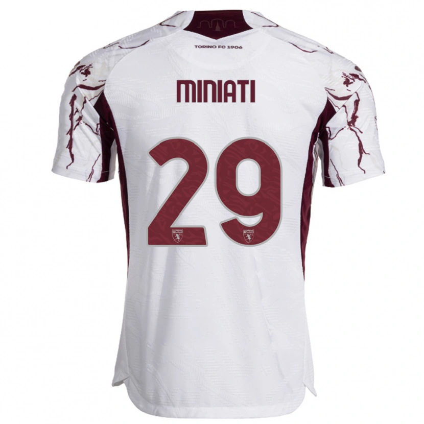Danxen Barn Elisa Miniati #29 Vit Vinröd Bortatröja Matchtröjor 2025/26 Tröjor T-Tröja