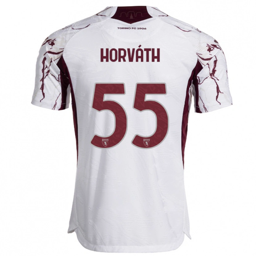 Danxen Barn Krisztofer Horváth #55 Vit Vinröd Bortatröja Matchtröjor 2025/26 Tröjor T-Tröja
