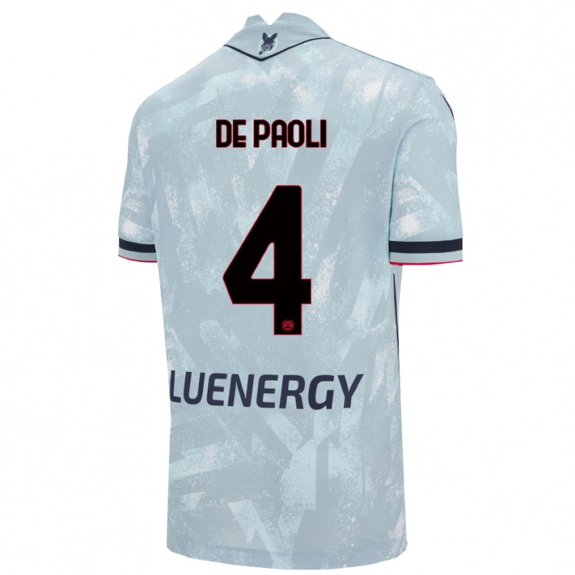 Danxen Barn Cristiano De Paoli #4 Ljusblå Svart Bortatröja Matchtröjor 2025/26 Tröjor T-Tröja