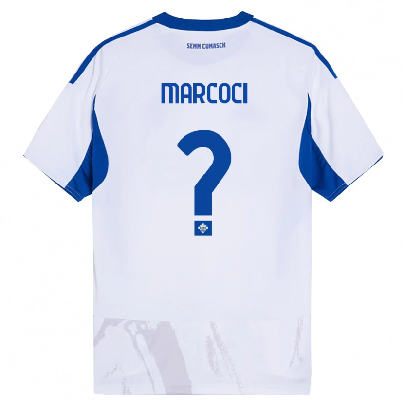 Danxen Barn Alexandru Marcoci #0 Vit Blå Bortatröja Matchtröjor 2025/26 Tröjor T-Tröja