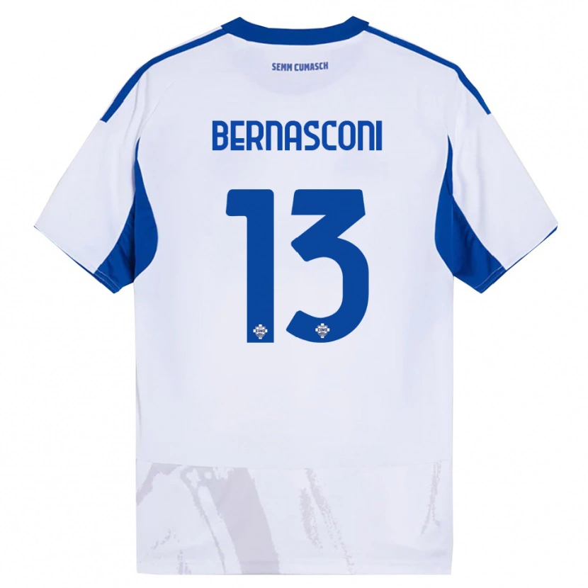 Danxen Barn Enea Bernasconi #13 Vit Blå Bortatröja Matchtröjor 2025/26 Tröjor T-Tröja