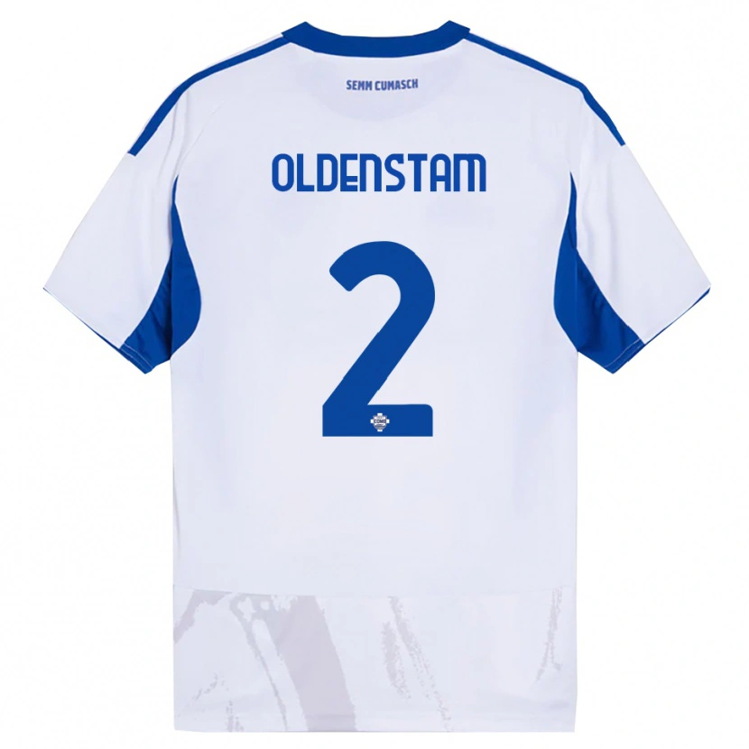Danxen Barn Lyfe Oldenstam #2 Vit Blå Bortatröja Matchtröjor 2025/26 Tröjor T-Tröja