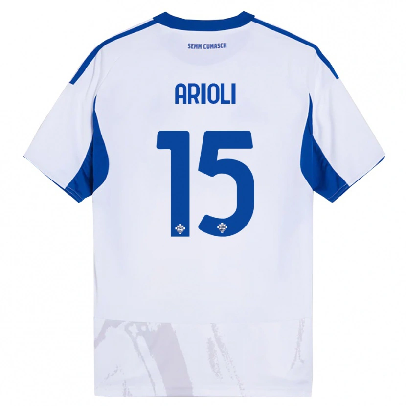 Danxen Barn Mattia Arioli #15 Vit Blå Bortatröja Matchtröjor 2025/26 Tröjor T-Tröja