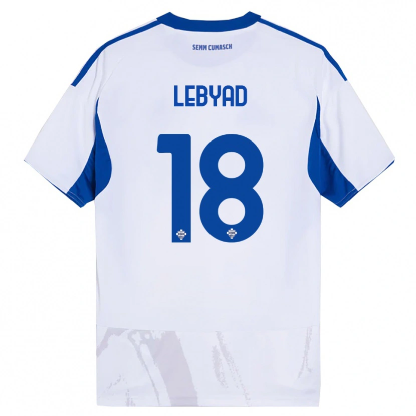Danxen Barn Omar Lebyad #18 Vit Blå Bortatröja Matchtröjor 2025/26 Tröjor T-Tröja