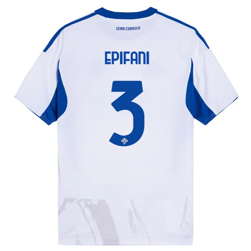 Danxen Barn Lorenzo Epifani #3 Vit Blå Bortatröja Matchtröjor 2025/26 Tröjor T-Tröja
