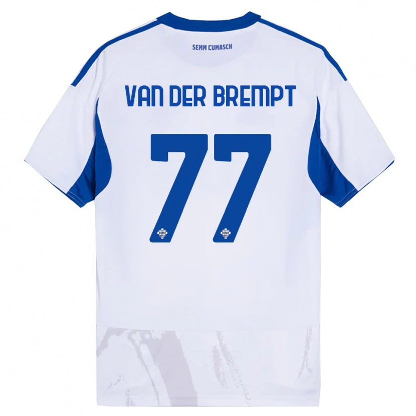 Danxen Barn Ignace Van Der Brempt #77 Vit Blå Bortatröja Matchtröjor 2025/26 Tröjor T-Tröja