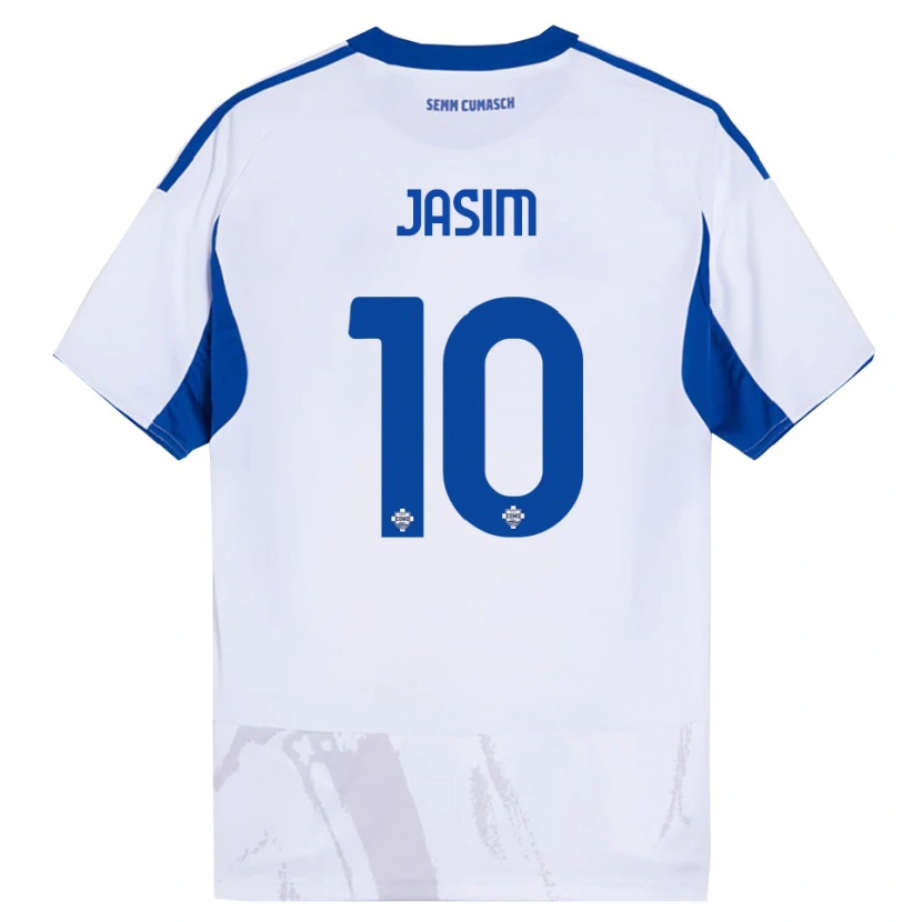 Danxen Barn Ali Jasim #10 Vit Blå Bortatröja Matchtröjor 2025/26 Tröjor T-Tröja