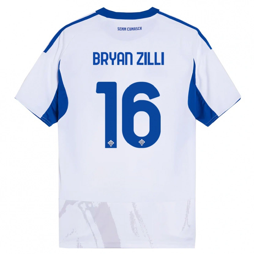 Danxen Barn Rocco Bryan Zilli #16 Vit Blå Bortatröja Matchtröjor 2025/26 Tröjor T-Tröja
