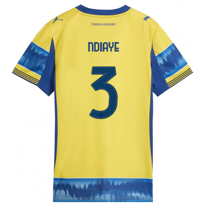 Danxen Barn Abdoulaye Ndiaye #3 Gul Blå Bortatröja Matchtröjor 2025/26 Tröjor T-Tröja