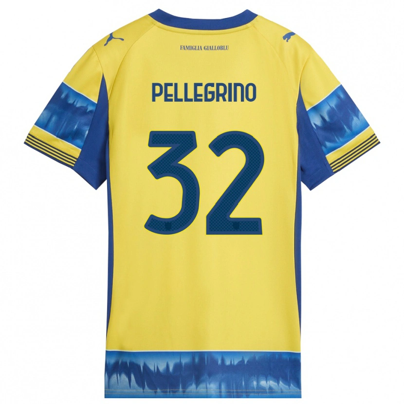 Danxen Barn Mateo Pellegrino #32 Gul Blå Bortatröja Matchtröjor 2025/26 Tröjor T-Tröja