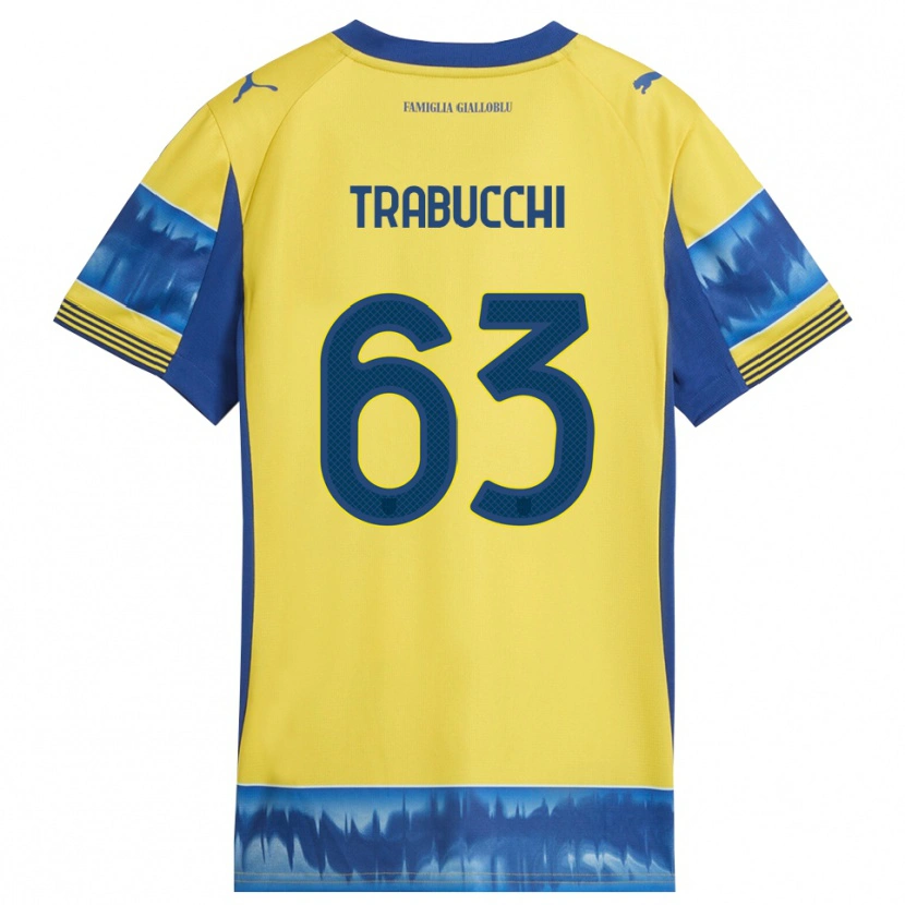 Danxen Barn Nicolas Trabucchi #63 Gul Blå Bortatröja Matchtröjor 2025/26 Tröjor T-Tröja