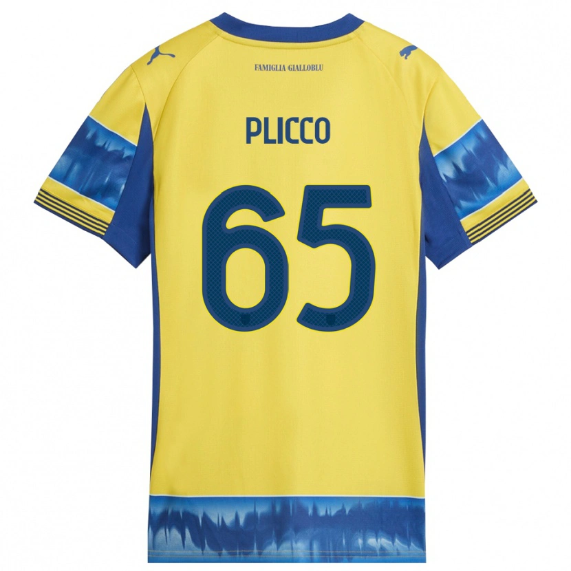 Danxen Barn Elia Plicco #65 Gul Blå Bortatröja Matchtröjor 2025/26 Tröjor T-Tröja