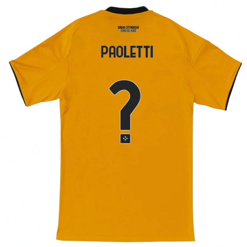 Danxen Barn Tommaso Paoletti #0 Orange Blå Bortatröja Matchtröjor 2025/26 Tröjor T-Tröja