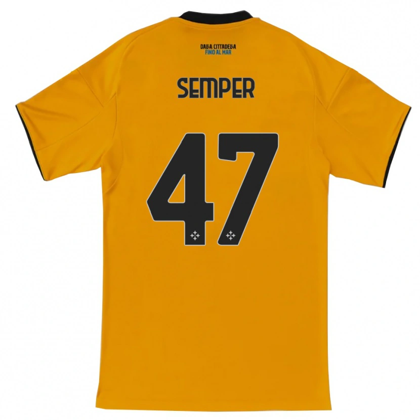 Danxen Barn Adrian Semper #47 Orange Blå Bortatröja Matchtröjor 2025/26 Tröjor T-Tröja