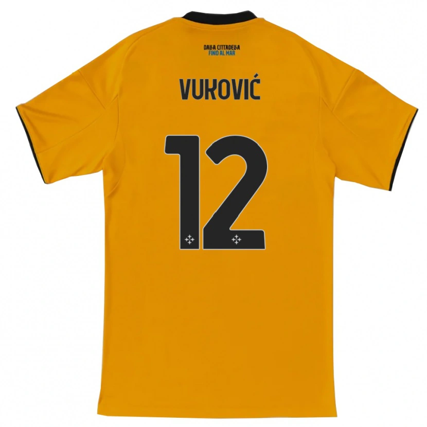 Danxen Barn Ante Vukovic #12 Orange Blå Bortatröja Matchtröjor 2025/26 Tröjor T-Tröja