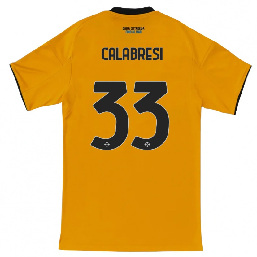 Danxen Barn Arturo Calabresi #33 Orange Blå Bortatröja Matchtröjor 2025/26 Tröjor T-Tröja