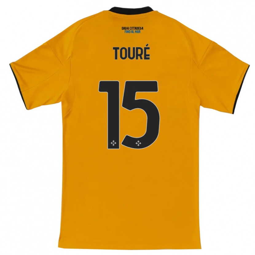 Danxen Barn Idrissa Touré #15 Orange Blå Bortatröja Matchtröjor 2025/26 Tröjor T-Tröja