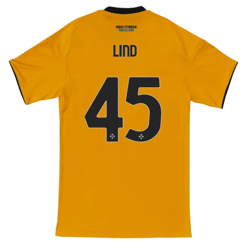 Danxen Barn Alexander Lind #45 Orange Blå Bortatröja Matchtröjor 2025/26 Tröjor T-Tröja