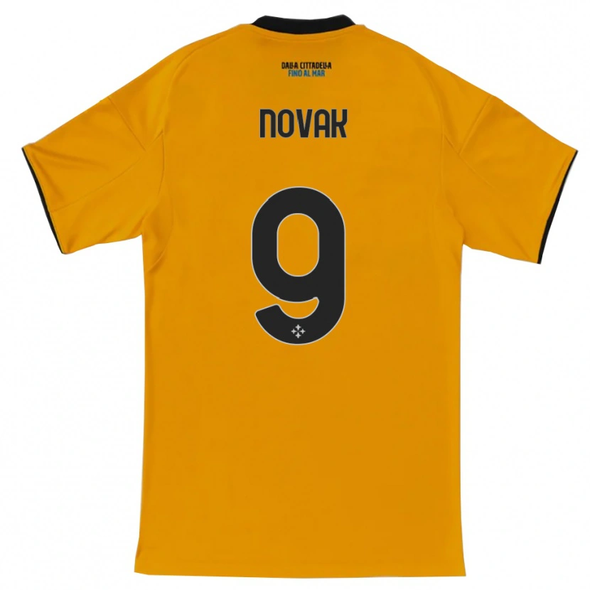 Danxen Barn Maros Novak #9 Orange Blå Bortatröja Matchtröjor 2025/26 Tröjor T-Tröja