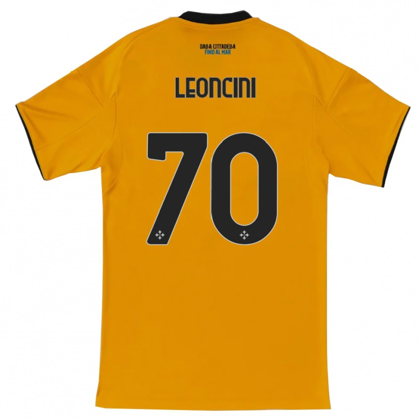 Danxen Barn Mattia Leoncini #70 Orange Blå Bortatröja Matchtröjor 2025/26 Tröjor T-Tröja