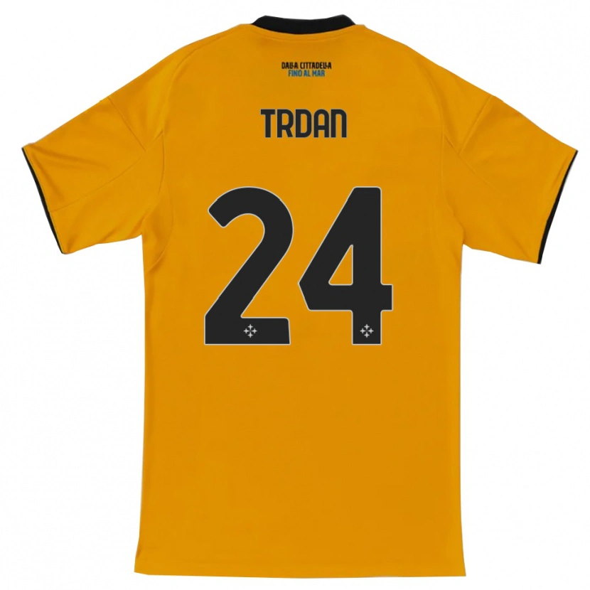 Danxen Barn Miha Trdan #24 Orange Blå Bortatröja Matchtröjor 2025/26 Tröjor T-Tröja