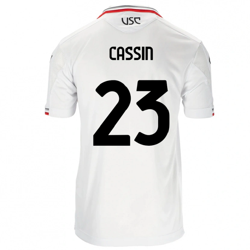 Danxen Barn Marco Cassin #23 Vit Röd Bortatröja Matchtröjor 2025/26 Tröjor T-Tröja