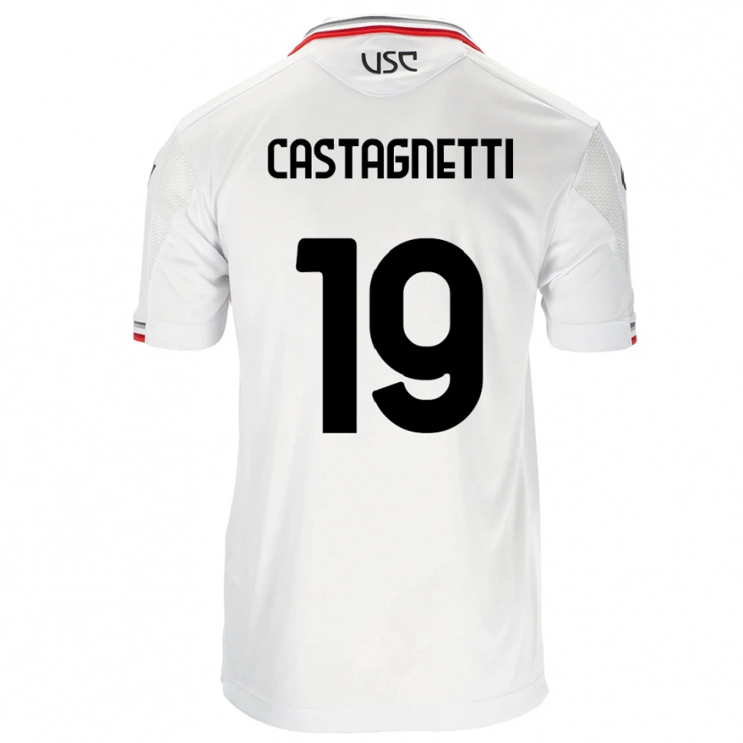 Danxen Barn Michele Castagnetti #19 Vit Röd Bortatröja Matchtröjor 2025/26 Tröjor T-Tröja