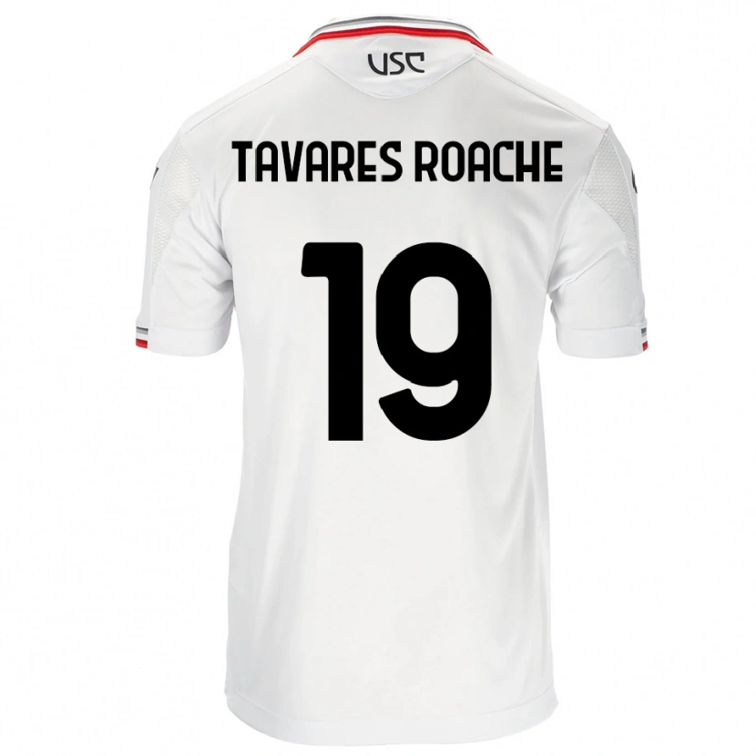 Danxen Barn Carter Tavares Roache #19 Vit Röd Bortatröja Matchtröjor 2025/26 Tröjor T-Tröja