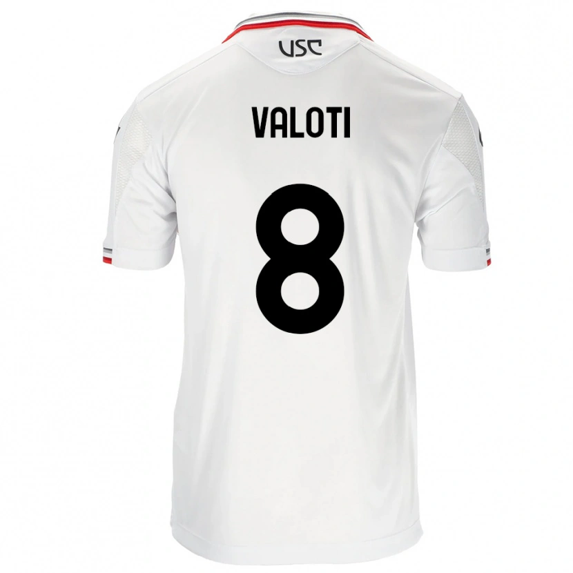 Danxen Barn Mattia Valoti #8 Vit Röd Bortatröja Matchtröjor 2025/26 Tröjor T-Tröja