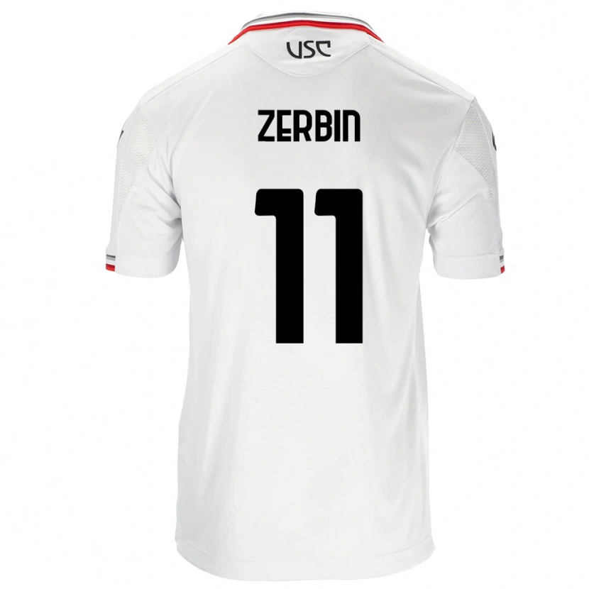 Danxen Barn Alessio Zerbin #11 Vit Röd Bortatröja Matchtröjor 2025/26 Tröjor T-Tröja