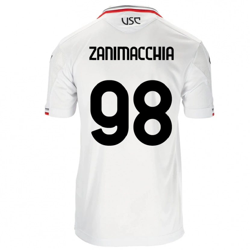 Danxen Barn Luca Zanimacchia #98 Vit Röd Bortatröja Matchtröjor 2025/26 Tröjor T-Tröja