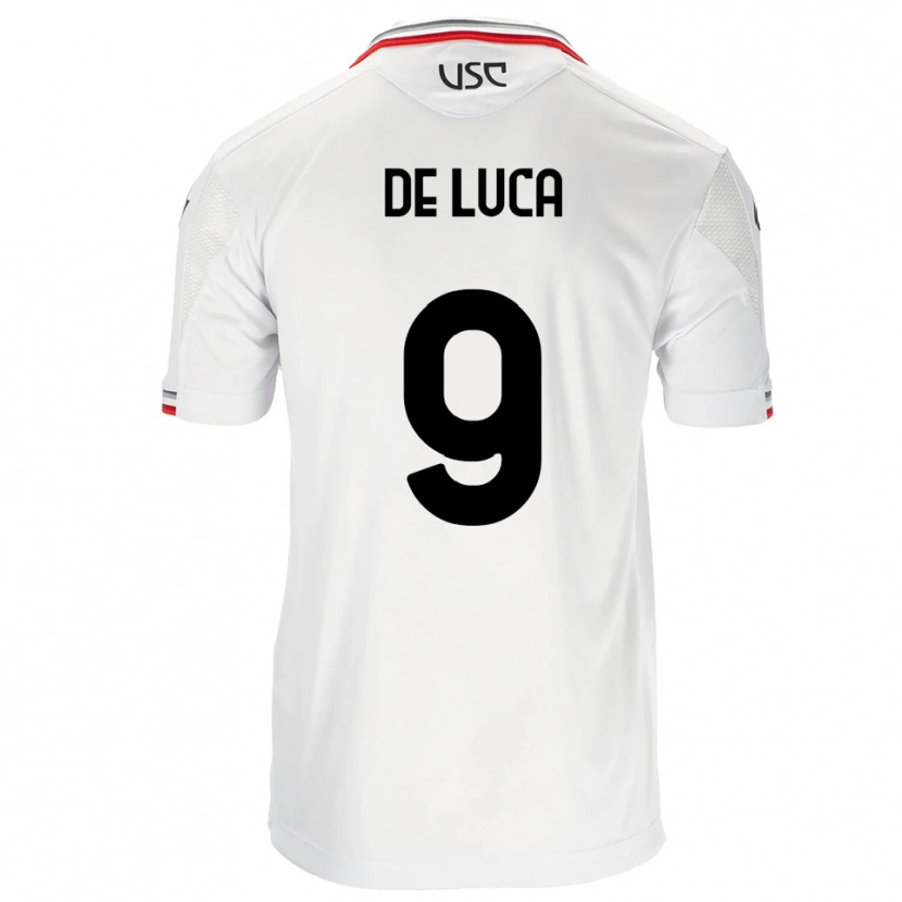 Danxen Barn Manuel De Luca #9 Vit Röd Bortatröja Matchtröjor 2025/26 Tröjor T-Tröja