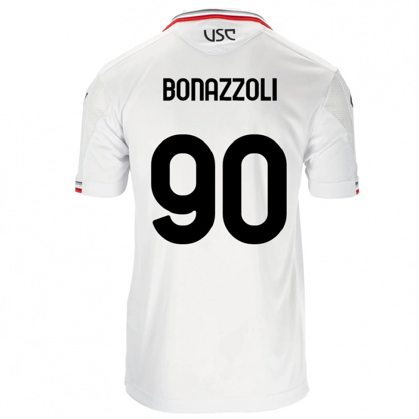 Danxen Barn Federico Bonazzoli #90 Vit Röd Bortatröja Matchtröjor 2025/26 Tröjor T-Tröja